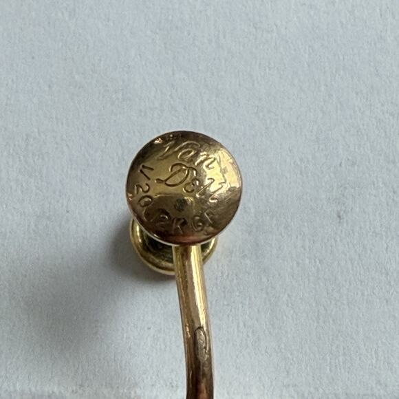 Van Dell 1/20 12K GF Earrings Vintage Screw Back Purple Rhinestone Gold Filled - Picture 4 of 5